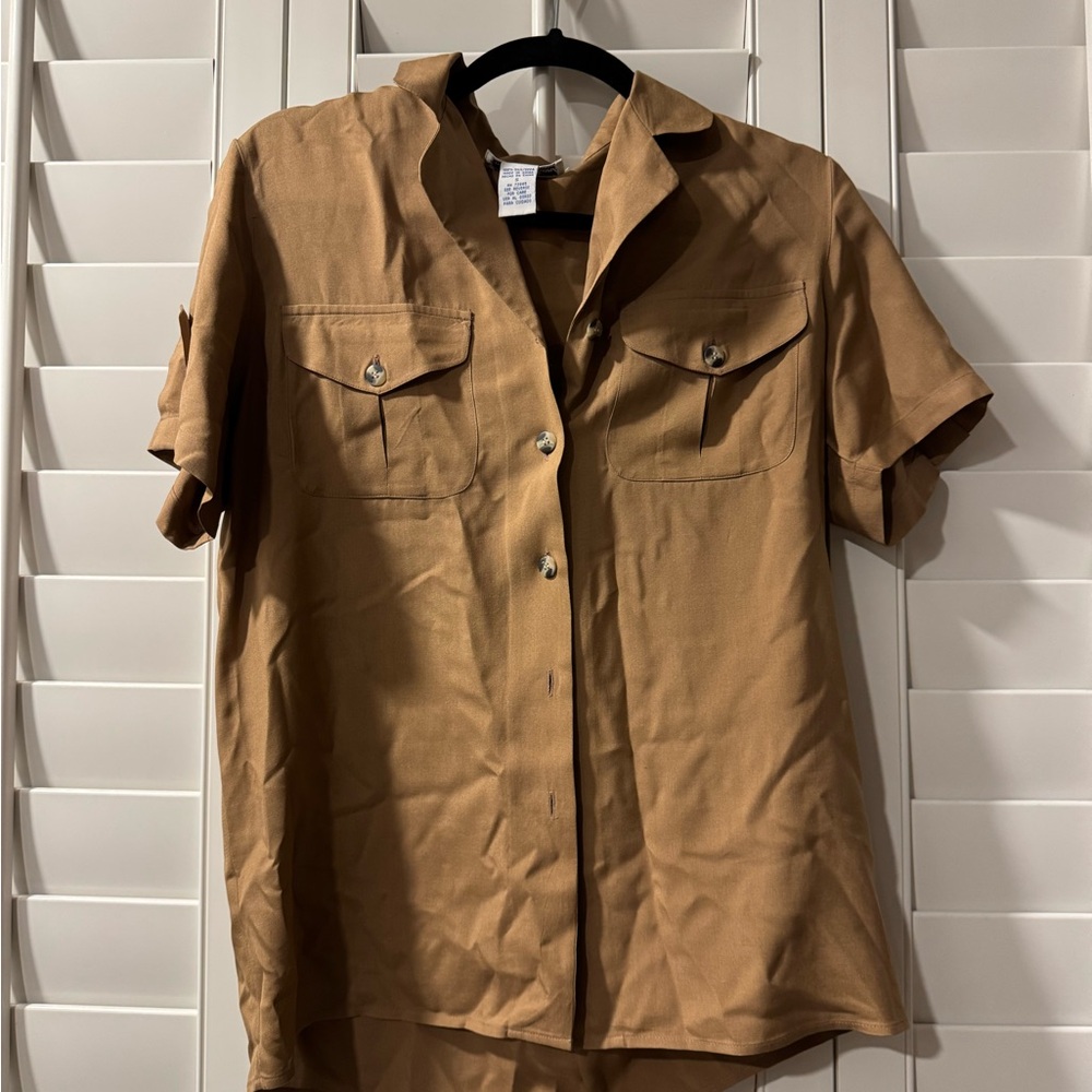 Vintage Tan Silk Blouse by Anna and Frank